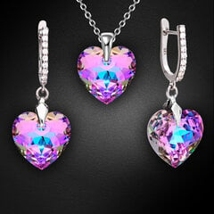 Naiste ehete komplekt "Romantic Heart III R (Vitrail Light)" koos Swarovski kristallidega hind ja info | Ehete komplektid | kaup24.ee