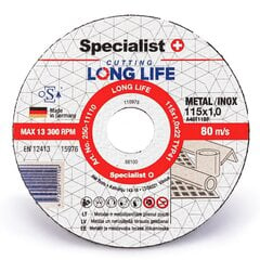 Metallilõikeketas LongLife 115x1x22 цена и информация | Механические инструменты | kaup24.ee