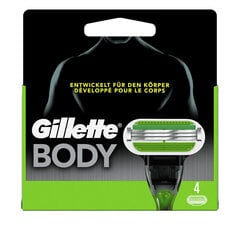 Raseerija otsikud Gillette Body, 4 tk цена и информация | Косметика и средства для бритья | kaup24.ee