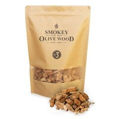 Щепа дерева для копчения Smokey Olive Wood, оливковое дерево, № 3, 1,7 л цена и информация | Коптильни, аксессуары | kaup24.ee