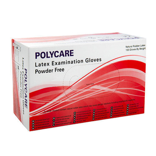 Latekskindad Polycare ilma pulbrita, M, (100tk) hind ja info | Esmaabi | kaup24.ee