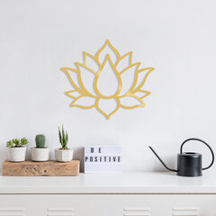 Metallist seinakaunistus Lotus Flower 1 Gold, 50x43 cm hind ja info | Sisustuselemendid | kaup24.ee