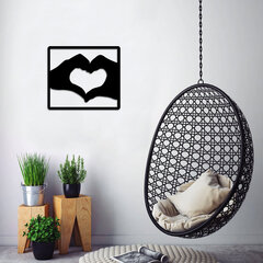 Metallist seinakaunistus Love Black, 50x44 cm hind ja info | Sisustuselemendid | kaup24.ee