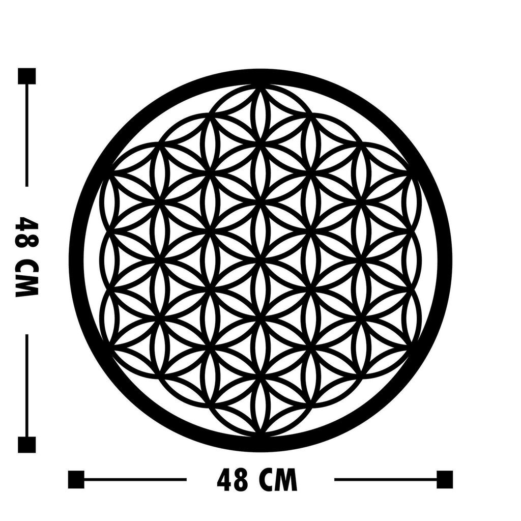 Metallist seinakaunistus Flower Of Life 1 hind ja info | Sisustuselemendid | kaup24.ee