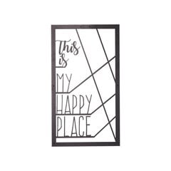 Металлическая декорация на стену Happy Place, 35x55 см цена и информация | Детали интерьера | kaup24.ee