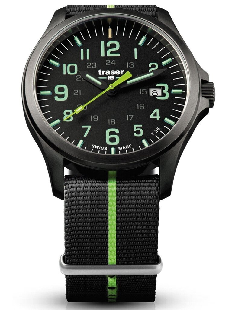 Meeste Käekell Traser P67 Officer Pro GunMetal Black/Lime цена и информация | Meeste käekellad | kaup24.ee