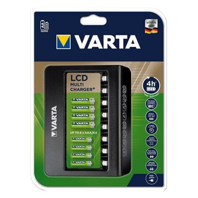 Laadija Varta LCD Multi-Plus 8 kanalit AAA, AA hind ja info | Akulaadijad | kaup24.ee