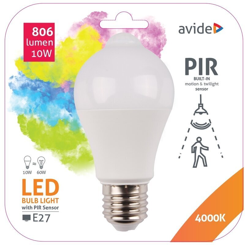 LED-lambipirn Avide 10W A60 E27 4K PIR-andur цена и информация | Lambipirnid, lambid | kaup24.ee