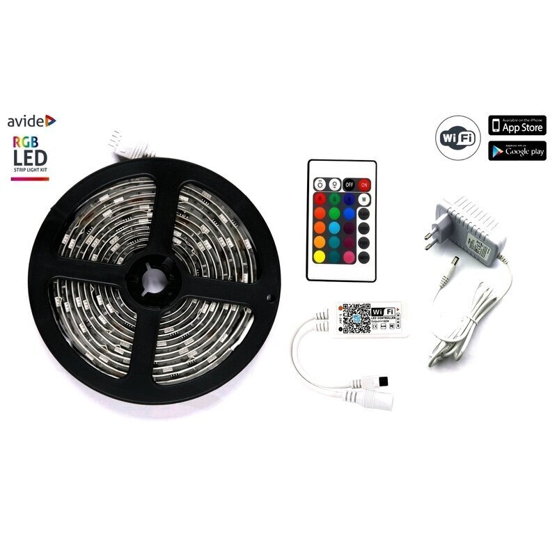 LED-riba valgus Avide RGB WiFi 5050 kaugjuhtimispuldiga, 5m IP65 цена и информация | LED ribad | kaup24.ee