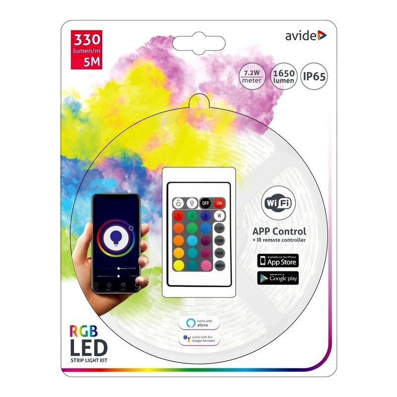 LED-riba valgus Avide RGB WiFi 5050 kaugjuhtimispuldiga, 5m IP65 цена и информация | LED ribad | kaup24.ee