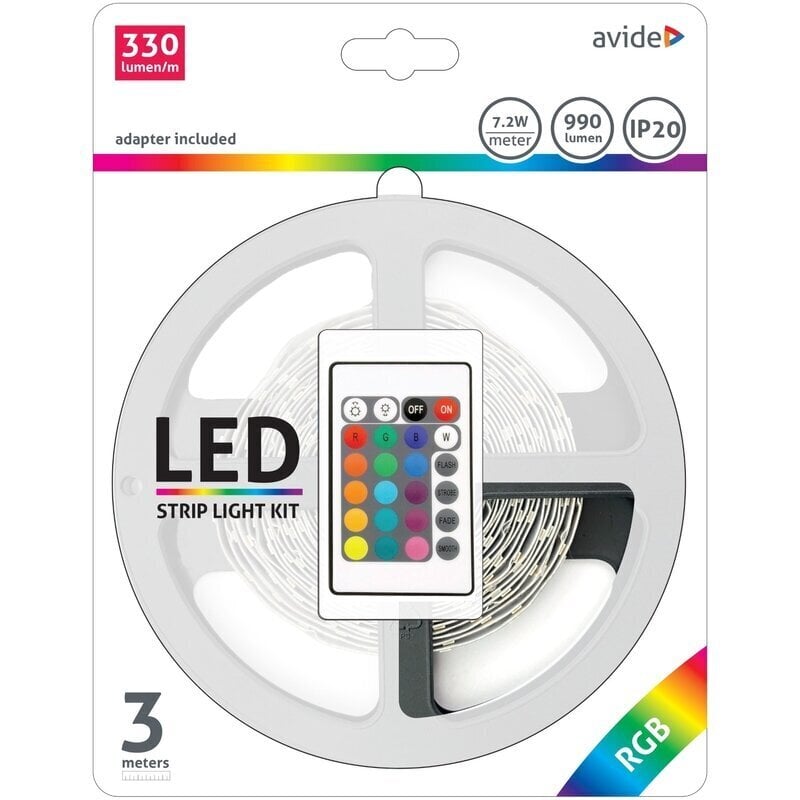LED-riba valgus Avide RGB 5050 kaugjuhtimispuldiga IP20, 3m цена и информация | LED ribad | kaup24.ee
