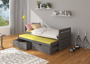 Lastevoodi ADRK Furniture Tomi 180x80, tumehall цена и информация | Детские кровати | kaup24.ee
