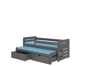 Lastevoodi ADRK Furniture Tomi 180x80 küljekaitsega, tumehall цена и информация | Детские кровати | kaup24.ee