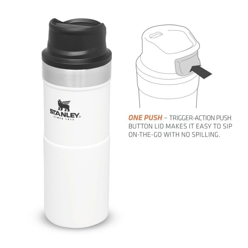 Termoskruus The Trigger-Action Travel Mug Classic 0.35 l, valge цена и информация | Termosed, termostassid | kaup24.ee