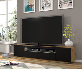 TV-laud RTV Aura 200 koos LED valgustusega, pruun/must hind ja info | TV alused | kaup24.ee