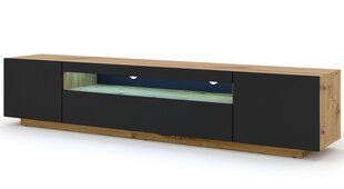 ТВ столик RTV Aura 200 со светодиодным освещением, коричневый/черный цена и информация | Тумбы под телевизор | kaup24.ee