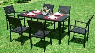 Садовый стол - черный, 156 x 78 см цена и информация | Садовые столы и столики | kaup24.ee