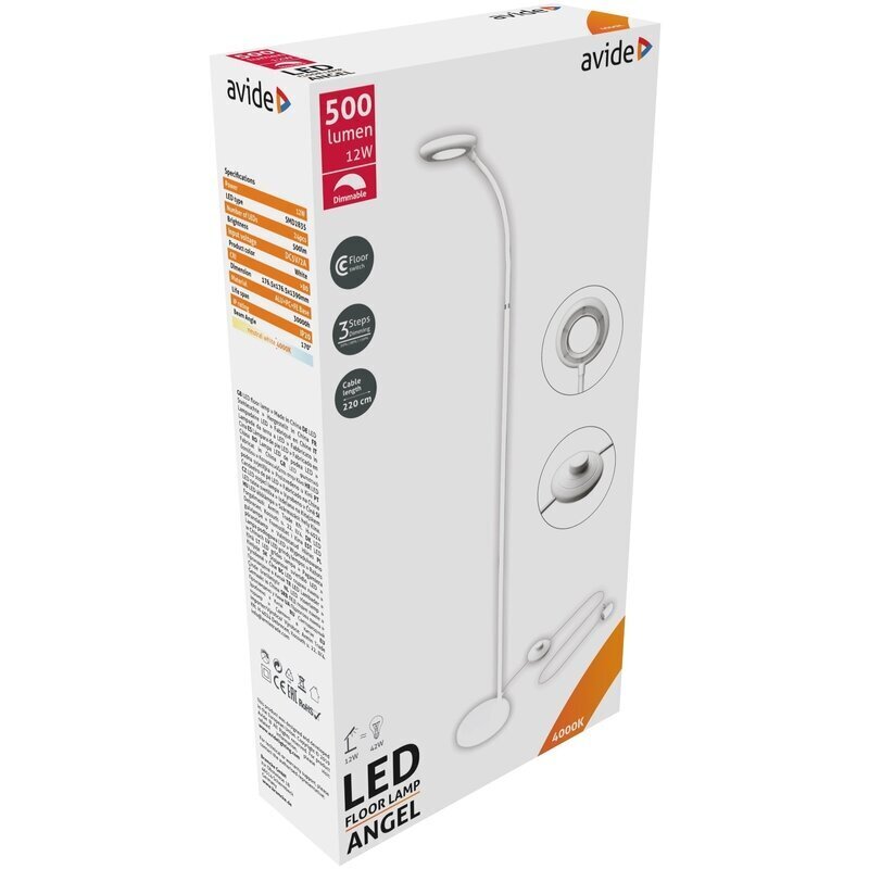 LED Avide Angel 12W valge цена и информация | Põrandalambid | kaup24.ee