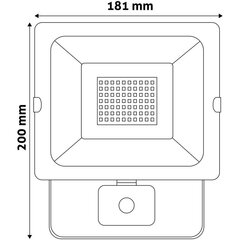 Светодиодный прожектор SMD с датчиком движения Avide 1x30 Вт цена и информация | Уличное освещение | kaup24.ee