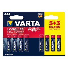 Varta AAA Longlife Max Power Leelispatareid (8tk) цена и информация | Батарейки | kaup24.ee