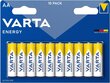 VARTA AA Energy leelispatareid (10 tk) hind ja info | Patareid | kaup24.ee
