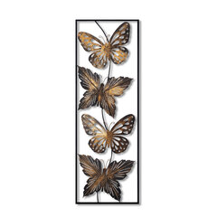 Metallist seinadekoratsioon Metal Art Butterfly, 100x35x5 cm hind ja info | Sisustuselemendid | kaup24.ee