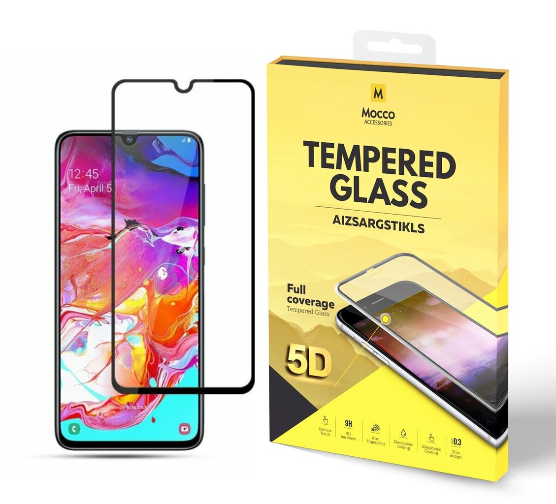 Mocco Full Glue 5D Signature Edition Tempered Glass Full Coverage with Frame Samsung A805 Galaxy A80 Black hind ja info | Ekraani kaitsekiled | kaup24.ee