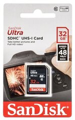 Карта памяти SANDISK 32GB Ultra SDHC 48MB/s Class 10 UHS-I цена и информация | Карты памяти | kaup24.ee