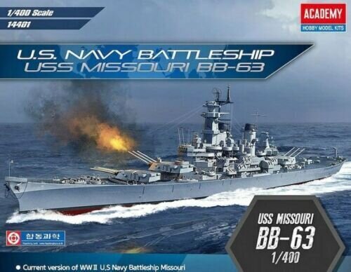 Liimitav mudel Academy 14401 USS Missouri BB-63 1/400 hind ja info | Liimitavad mudelid | kaup24.ee