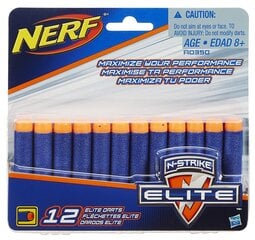 Padrunid Nerf ELITE, 12 tk. цена и информация | Игрушки для мальчиков | kaup24.ee