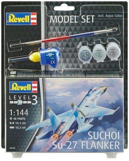 Revell - Suchoi Su-27 Flanker Gift set, 1/144, 63948 цена и информация | Klotsid ja konstruktorid | kaup24.ee