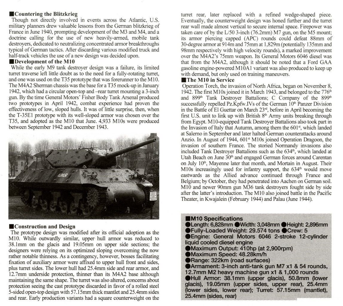 Tamiya - U.S. Tank Destroyer M10 Mid Production, Scale:1/35, 35350 hind ja info | Klotsid ja konstruktorid | kaup24.ee
