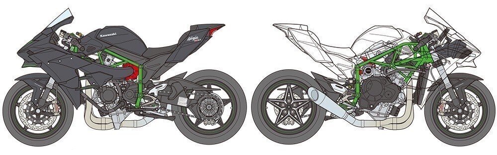 Tamiya - Kawasaki Ninja H2R, 1/12, 14131 hind ja info | Klotsid ja konstruktorid | kaup24.ee