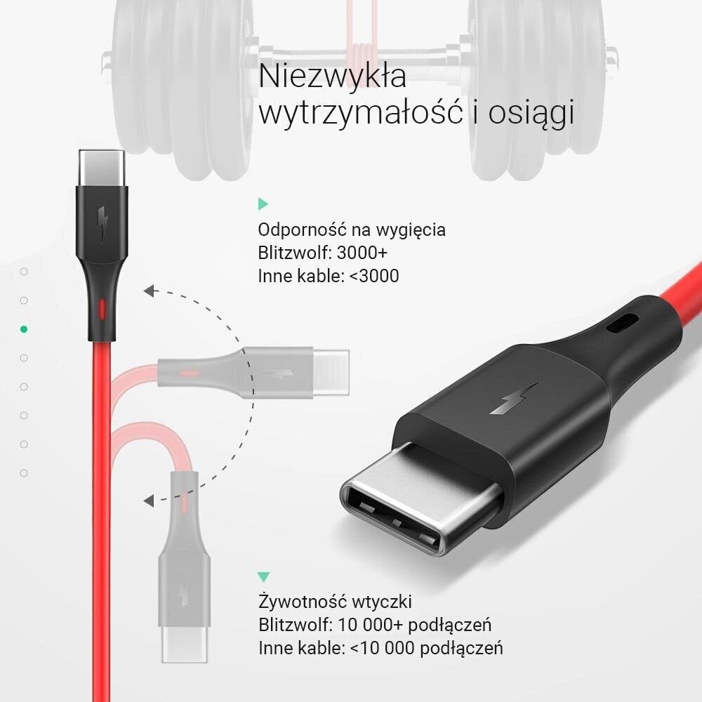 Kaabel Blitzwolf USB - USB type C, 1,8m BW-TC15, punane hind ja info | Kaablid ja juhtmed | kaup24.ee