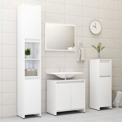 4-osaline vannitoamööbel VidaXL, kõrgläikega, valge, puitlaastplaat hind ja info | Vannitoa komplektid | kaup24.ee