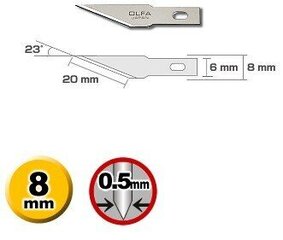 Лезвия OLFA KB4-S/5  цена и информация | Механические инструменты | kaup24.ee