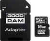 Mälukaart GoodRam microSDHC 16GB CL10 +adapter +kaardilugeja цена и информация | Mobiiltelefonide mälukaardid | kaup24.ee