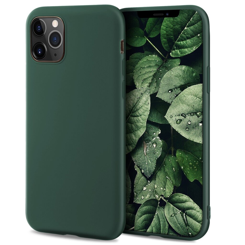 Силиконовый чехол Moozy Minimalist для iPhone 11 Pro, тонкий и матовый  чехол из силикона TPU, темно-зеленый цена | kaup24.ee