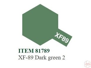 Tamiya - XF-89 Dark green 2, 10ml hind ja info | Kunstitarbed, voolimise tarvikud | kaup24.ee