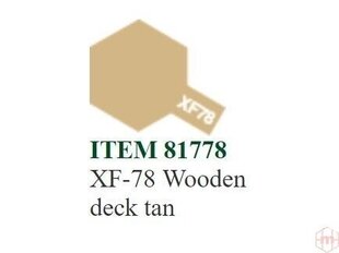 Краска Tamiya - XF-78 Wooden deck tan, 10 мл цена и информация | Принадлежности для рисования, лепки | kaup24.ee