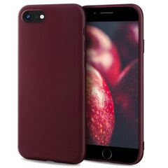 Moozy Minimalist Kerge Silikoonist Ümbris iPhone SE 2020, iPhone 8 ja iPhone 7, Veinipunane Värv – Matt Õhuke Pehme TPU Ümbris hind ja info | Telefoni kaaned, ümbrised | kaup24.ee