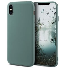 Moozy Minimalist Kerge Silikoonist Ümbris iPhone X ja iPhone XS, Hall Sinine – Matt Õhuke Pehme TPU Ümbris hind ja info | Telefoni kaaned, ümbrised | kaup24.ee