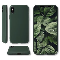 Moozy Minimalist Kerge Silikoonist Ümbris iPhone X ja iPhone XS, Tumeroheline – Matt Õhuke Pehme TPU Ümbris hind ja info | Telefoni kaaned, ümbrised | kaup24.ee