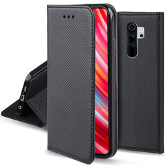 Moozy Klapiga Ümbris Xiaomi Redmi Note 8 Pro, Must - Magnetilise Klapiga Ümbris Koos Kaardi- ja Telefonihoidjaga hind ja info | Telefoni kaaned, ümbrised | kaup24.ee