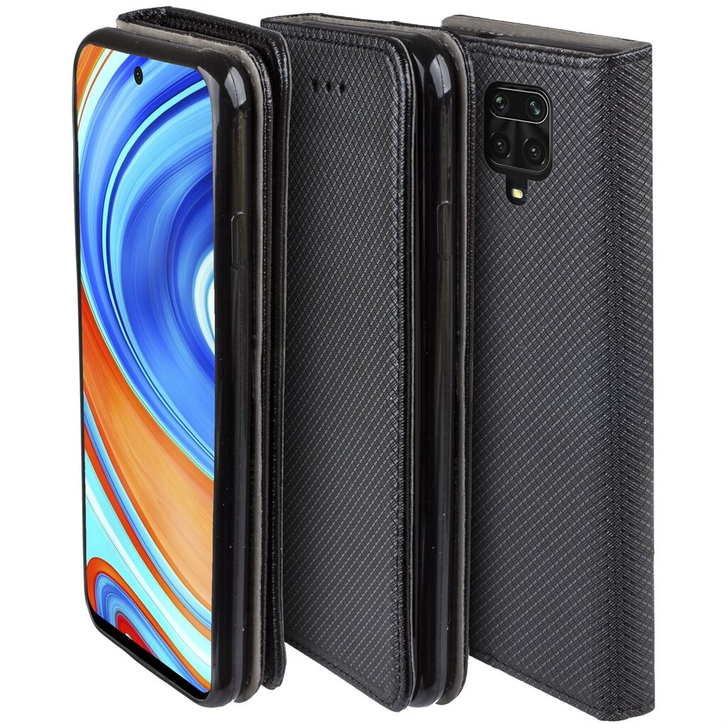 Moozy Klapiga Ümbris Xiaomi Redmi Note 9S ja Xiaomi Redmi Note 9 Pro, Must - Magnetilise Klapiga Ümbris Koos Kaardi- ja Telefonihoidjaga hind ja info | Telefoni kaaned, ümbrised | kaup24.ee