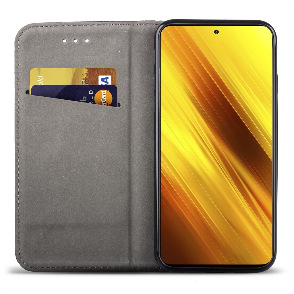 Moozy Klapiga Ümbris Xiaomi Poco X3 NFC, Must - Magnetilise Klapiga Ümbris Koos Kaardi- ja Telefonihoidjaga hind ja info | Telefoni kaaned, ümbrised | kaup24.ee