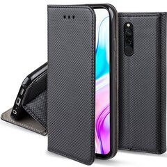 Перекидной чехол Moozy для Xiaomi Redmi 8 - Черный магнитный откидной футляр с держателем для карт и подставкой цена и информация | Чехлы для телефонов | kaup24.ee