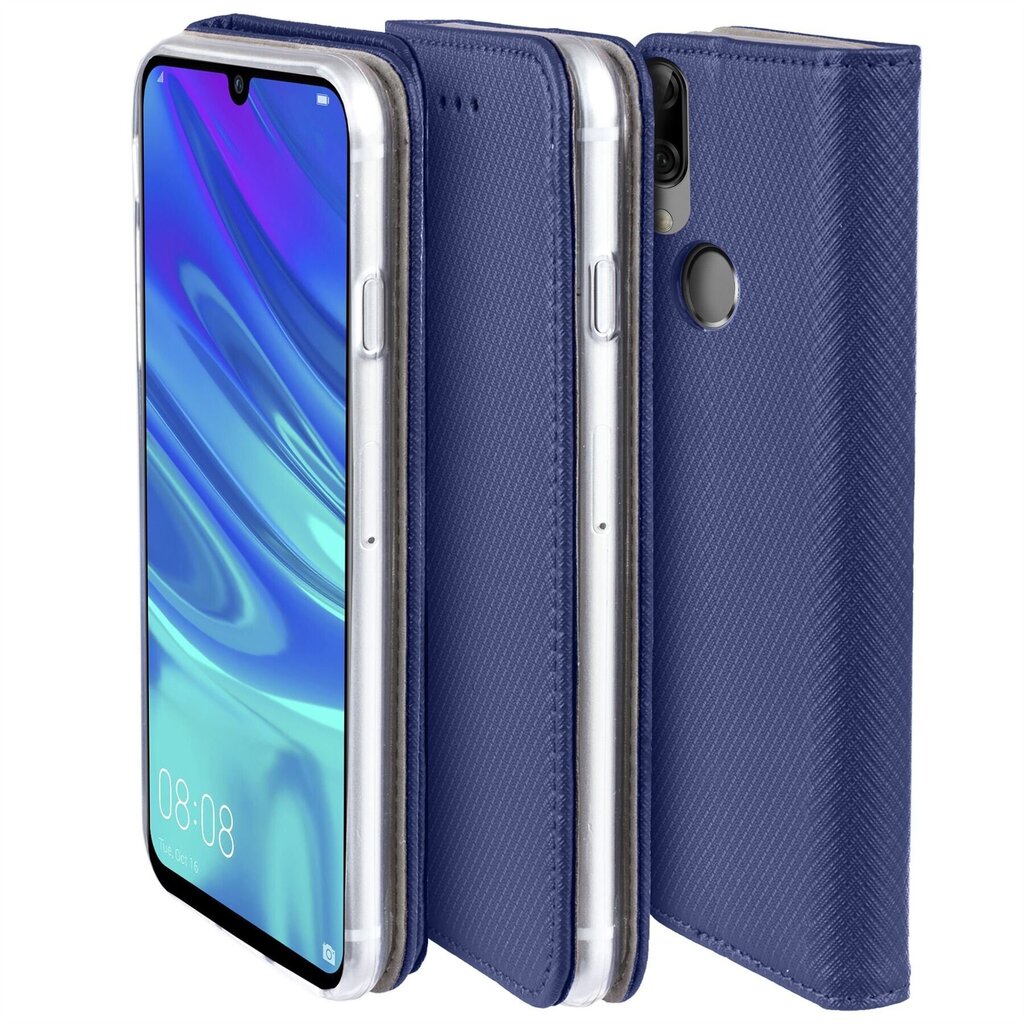 Moozy Klapiga Ümbris Huawei P Smart 2019, Honor 10 Lite, Tumesinine - Magnetilise Klapiga Ümbris Koos Kaardi- ja Telefonihoidjaga hind ja info | Telefoni kaaned, ümbrised | kaup24.ee