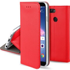 Moozy Klapiga Ümbris Huawei P Smart, Punane - Magnetilise Klapiga Ümbris Koos Kaardi- ja Telefonihoidjaga hind ja info | Telefoni kaaned, ümbrised | kaup24.ee