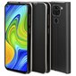 Moozy Klapiga Ümbris Xiaomi Redmi Note 9 Süsiniku Kujundusega, Must - Metallist Servakaitsega Magnetilise Ümbris koos Kaardi- ja Telefonihoidjaga hind ja info | Telefoni kaaned, ümbrised | kaup24.ee